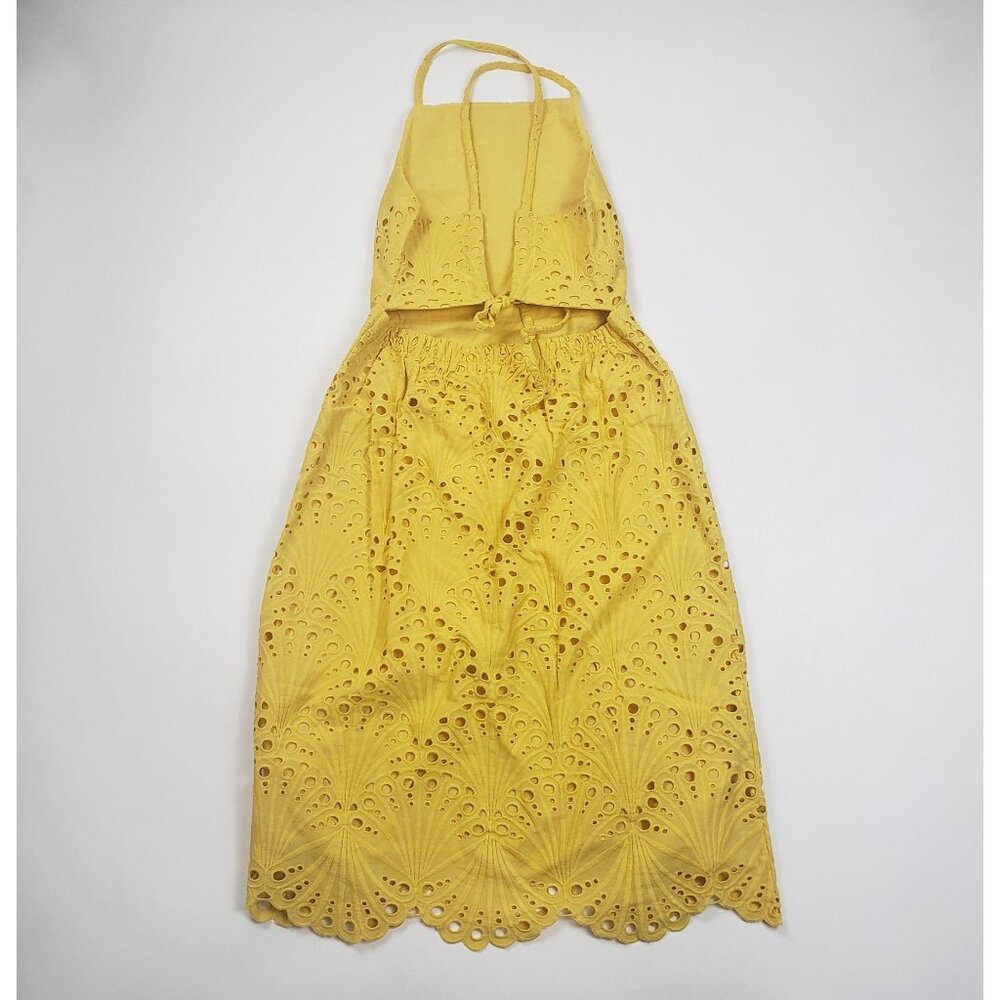 Andie Swim The Roatan Midi Dress Womens Small Pineapple Cotton Eyelet Lace Lined - Picture 14 of 16